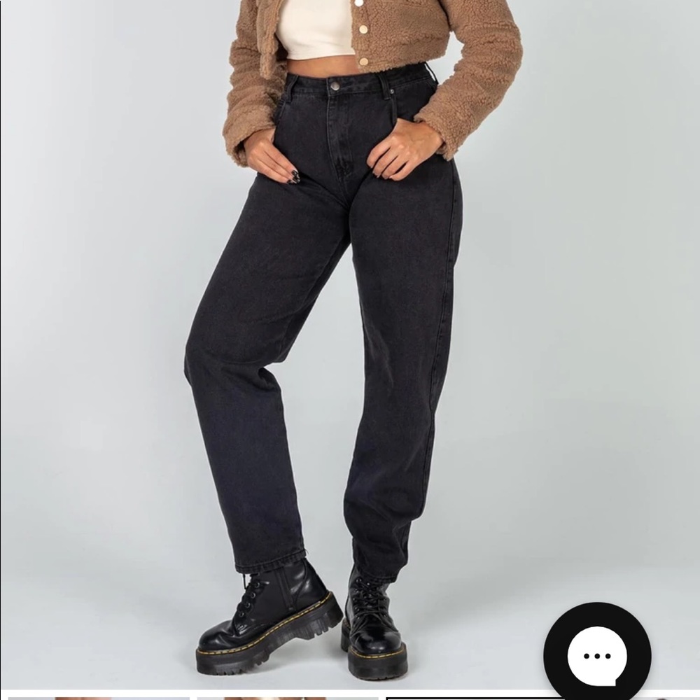 Princess Polly Black Dad Jeans